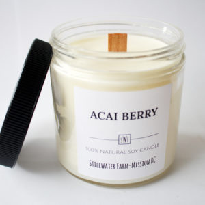 Acai Berry Natural Soy Wax Candle | 8 oz wood wick