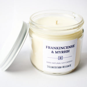 Frankincense & Myrrh Natural Soy Wax Candle | 8 oz glass