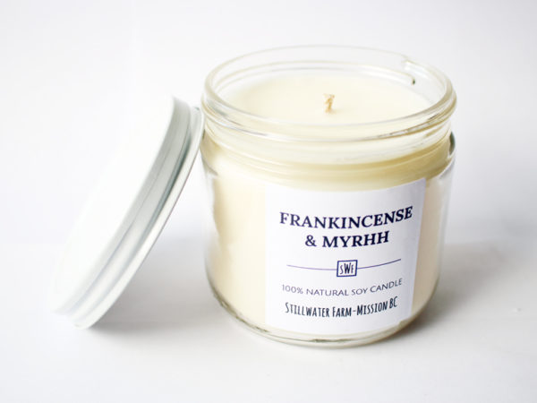 Frankincense & Myrrh Natural Soy Wax Candle | 8 oz glass
