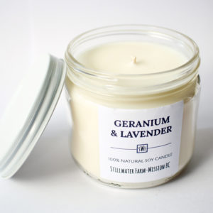 Geranium & Lavender Natural Soy Wax Candle | 8 oz glass
