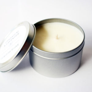 Geranium & Lavender Natural Soy Wax Candle | 8 oz silver tin