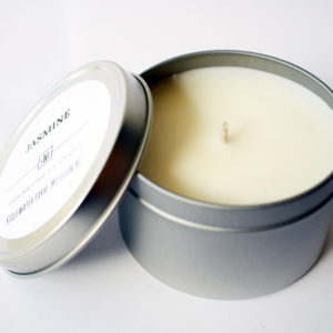 Jasmine Natural Soy Wax Candle | 8 oz silver tin
