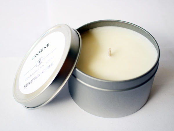 Jasmine Natural Soy Wax Candle | 8 oz silver tin