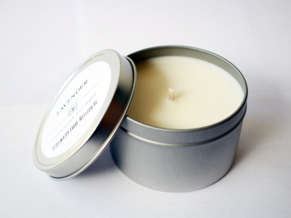 Lavender Natural Soy Wax Candle | 8 oz silver tin