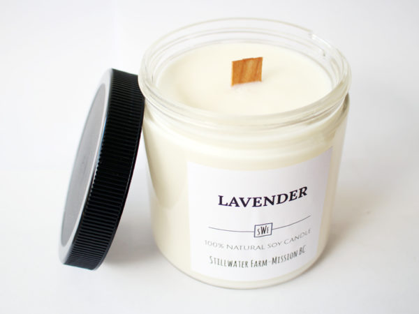 Lavender Natural Soy Wax Candle | 8 oz wood wick