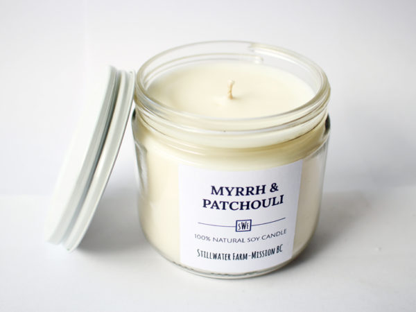 Myrrh & Patchouli Natural Soy Wax Candle | 8 oz glass
