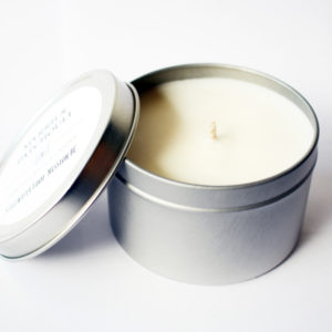 Myrrh & Patchouli Natural Soy Wax Candle | 8 oz silver tin