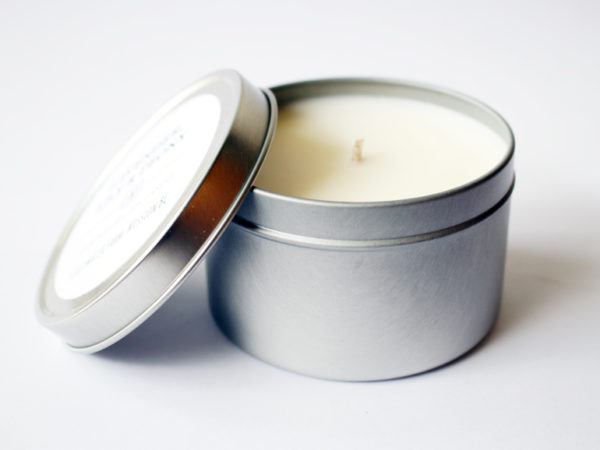 Peony Natural Soy Wax Candle | 8 oz silver tin