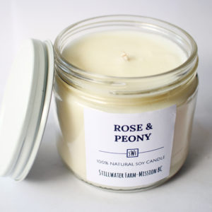 Rose & Peony Natural Soy Wax Candle | 8 oz glass