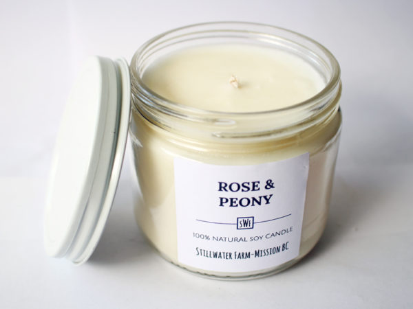 Rose & Peony Natural Soy Wax Candle | 8 oz glass