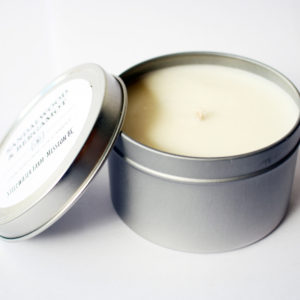 Sandalwood & Bergamot Natural Soy Wax Candle | 8 oz silver tin
