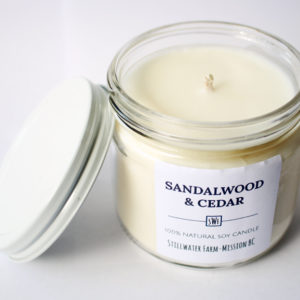 Sandalwood & Cedar Natural Soy Wax Candle | 8 oz glass