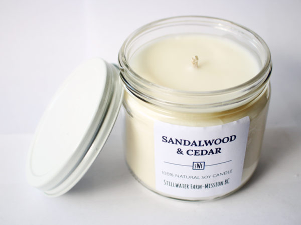 Sandalwood & Cedar Natural Soy Wax Candle | 8 oz glass
