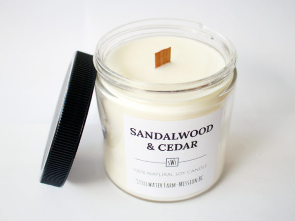 Sandalwood & Cedar Natural Soy Wax Candle | 8 oz wood wick