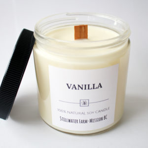 Vanilla Natural Soy Wax Candle | 8 oz wood wick